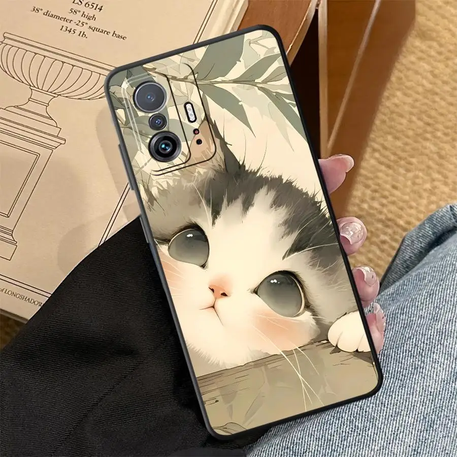 Фото Чехол для телефона Pure Lovely Cat Funda для Xiaomi Mi 12 12T Pro 11 10T 11T 13 Lite 14 12X №2