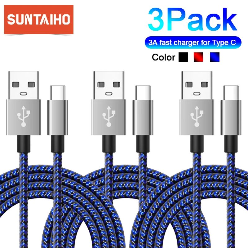 

Suntaiho USB Type C Cable 3A Fast Charge Data Cord for Xiaomi 12 poco f3 Huawei Samsung Mobile Phone Charging Wire USB C Cable
