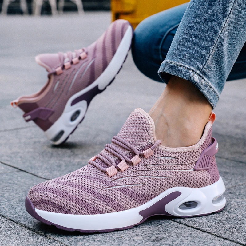 CHNMR 2023 New Summer Women Work Non Slip Safety Shoes Light Breathable Sneaker Platform Female Sports Shoes Lace Sneakers