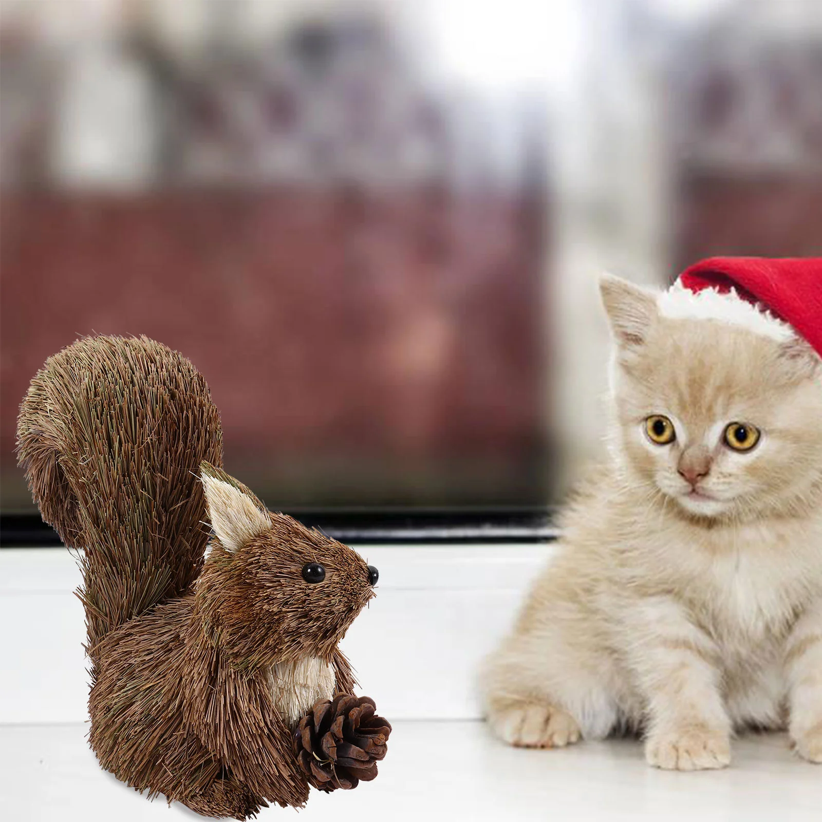 Маленькая белка Рождественский соломенный орнамент Газон Хэллоуин украшения