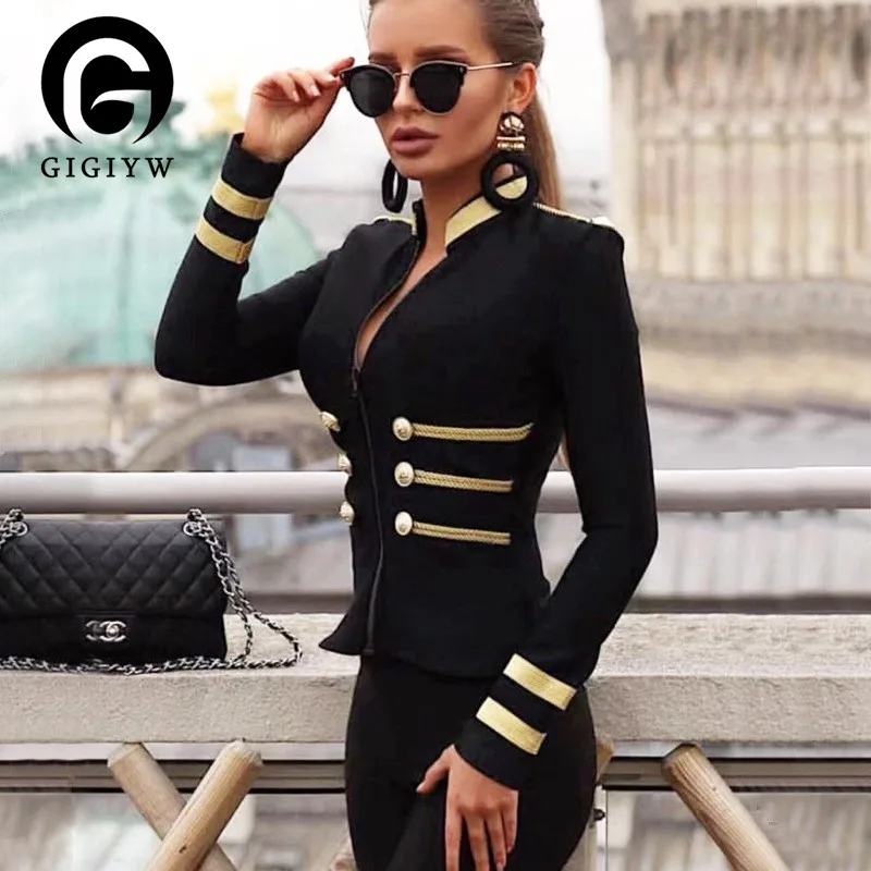 

Женский блейзер с золотистыми краями GIGIYW Products