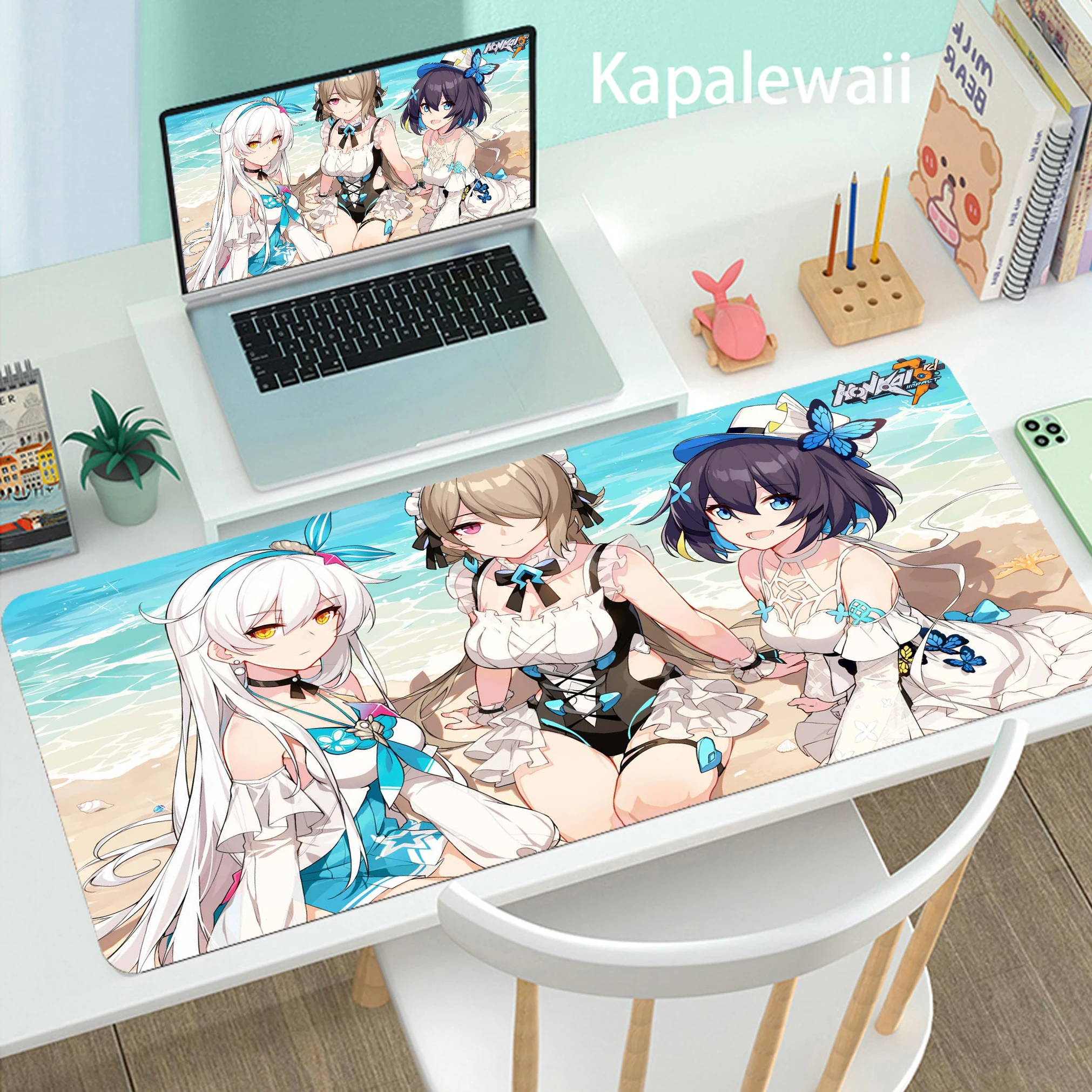 

Computer Anime Mouse Pad Mousepad Large 900X400mm Mouse Pad Desk Keyboard Pad Xxl Playing Honkai Impact Games Desk Mat Pad