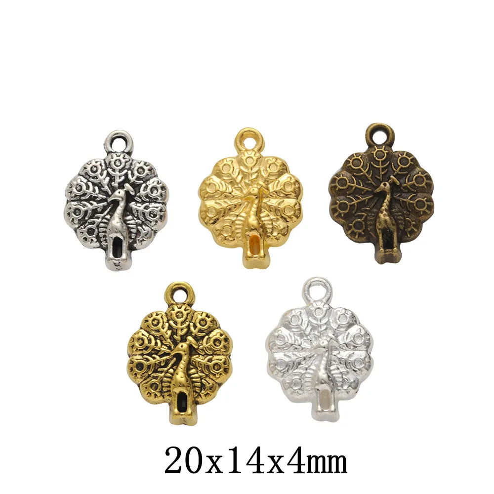 

80pcs peacock Craft Supplies Charms Pendants for DIY Crafting Jewelry Findings Making Accessory 295
