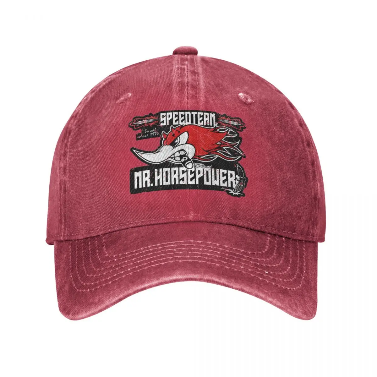 Speed Team So-cal Since 1977 Baseball Caps Vintage Distressed Denim Mr.Horsepower Snapback Hat for Men Outdoor Workouts Caps Hat