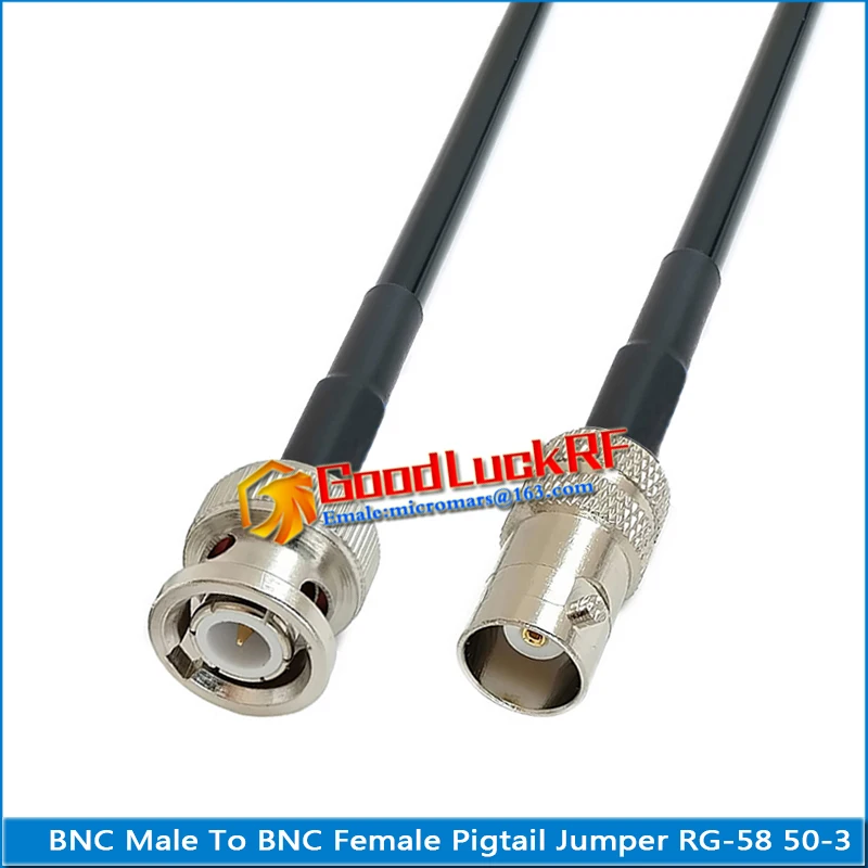 

1X Pcs High quality Q9 BNC Male To BNC Female Connector Pigtail Jumper RG-58 RG58 3D-FB Extend cable 50 Ohm low loss