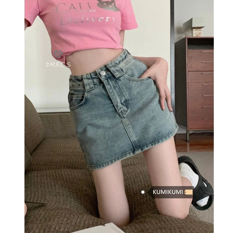 

Denim Blue Color Women Mini Skirt Summer Vintage Retro Sexy Short Skirts