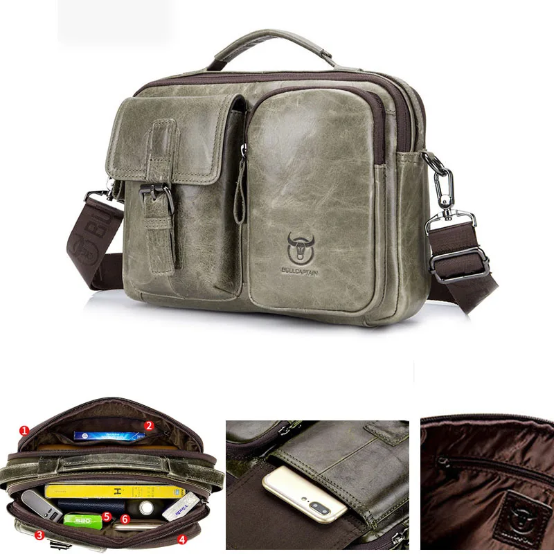 

Men's Multifunction Shoulder Bag Cross body Sling Chest Bags Travel Crossbody Pack Genuine Leather Pack For Male Women Female