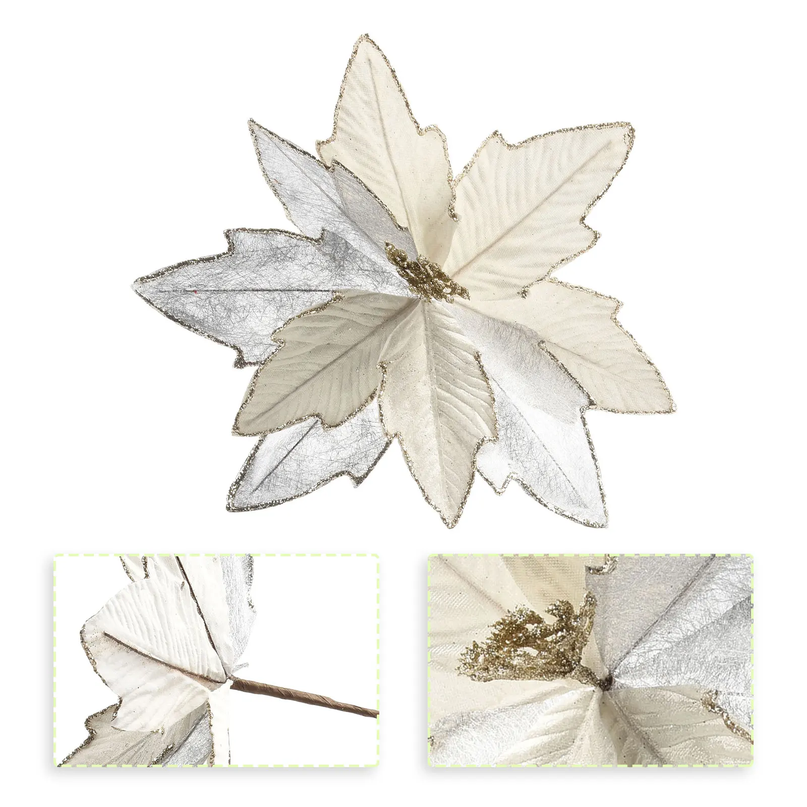 Ослепительный блестящий цветок подвесное рождественское украшение ткань 30 см +