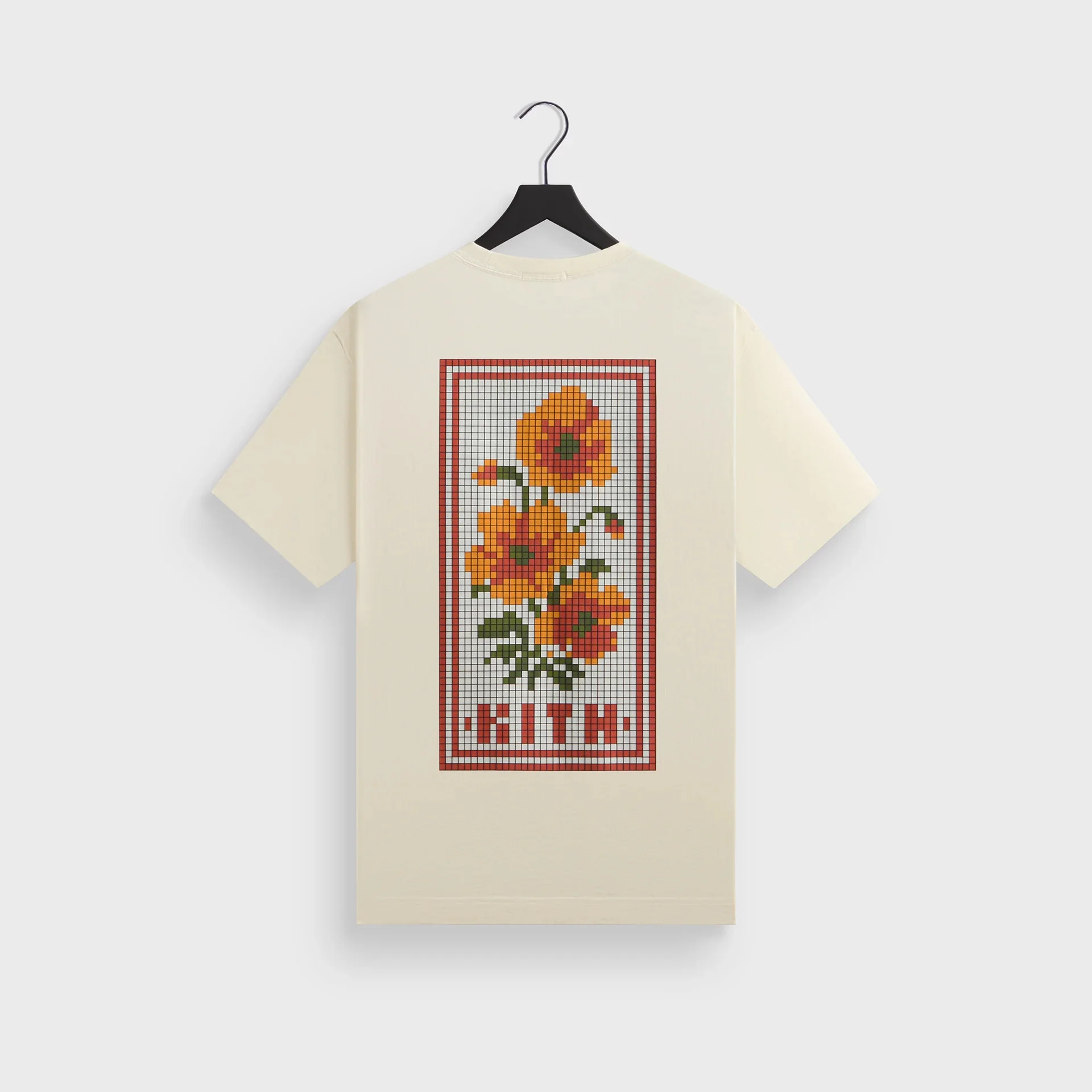 Фото Футболка KITH Box с цветочным принтом и логотипом, мужская и женская, с коротким рукавом, высококачественная, свободного кроя, хлопковая, уличная мода, топы, футболки №2