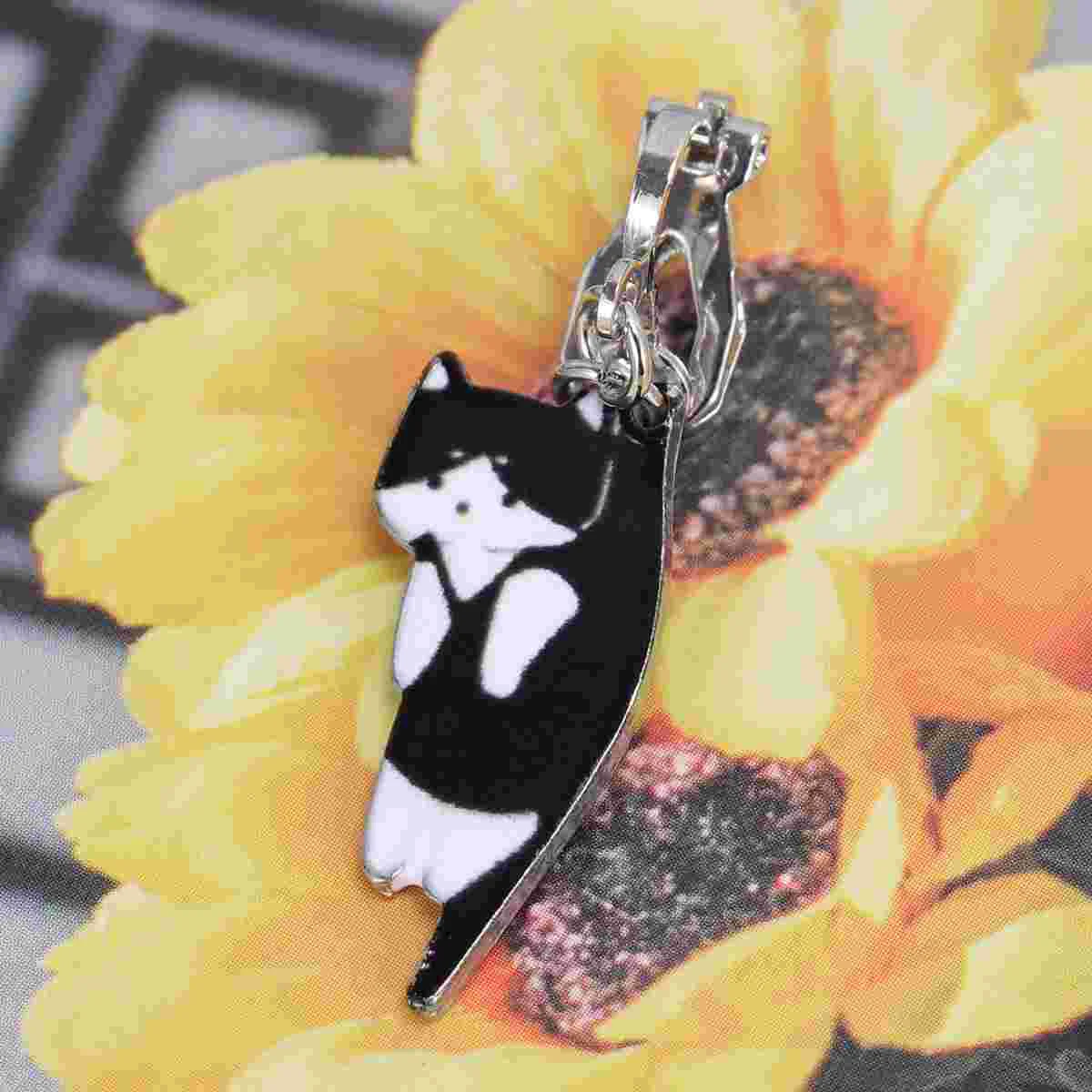 Серьги с кошачьим узором зажимы для пирсинга креативный жемчуг капель масла