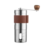 portable manual coffee grinder set higher hardness conical ceramic burrs stainless steel small hand coffee bean grinder