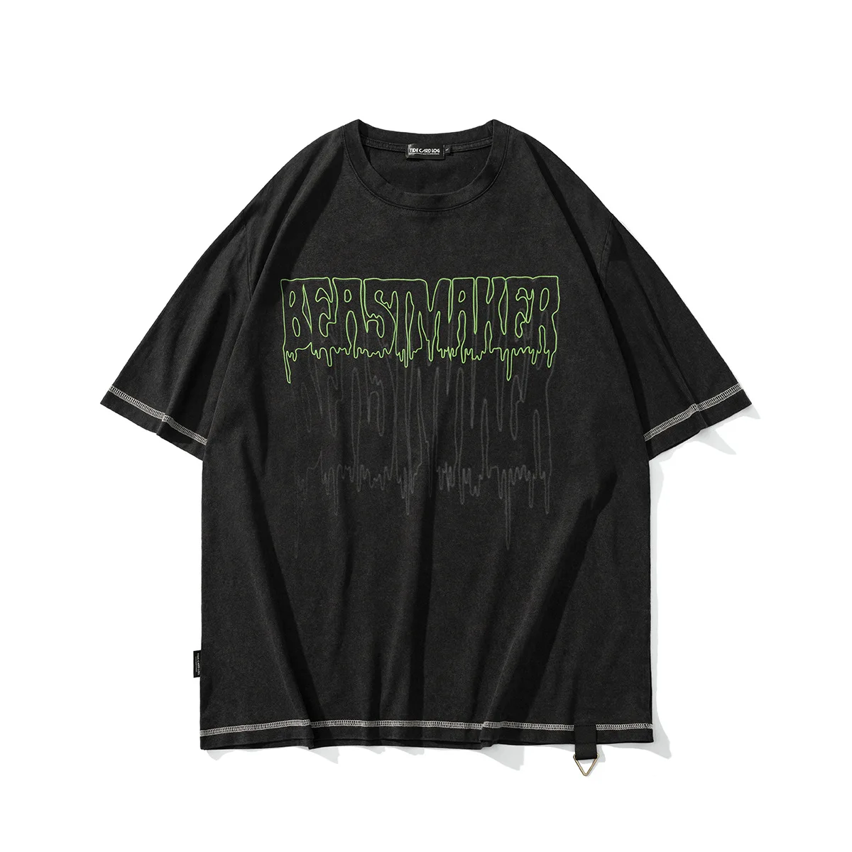 

Mens clothing Spring Summer 2022 new green printed loose short sleeved couple t shirt