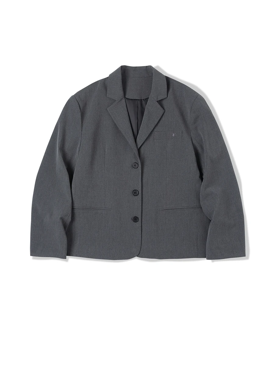 Женское однобортное пальто [INRM Официальный магазин] серое элегантное