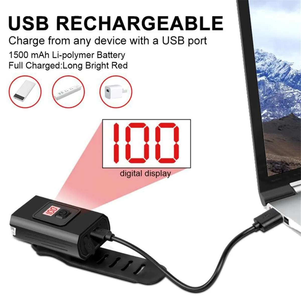 Велосипедный фонарь T6 светодиодный 1200 люмен USB перезаряжаемый лампа дорожный