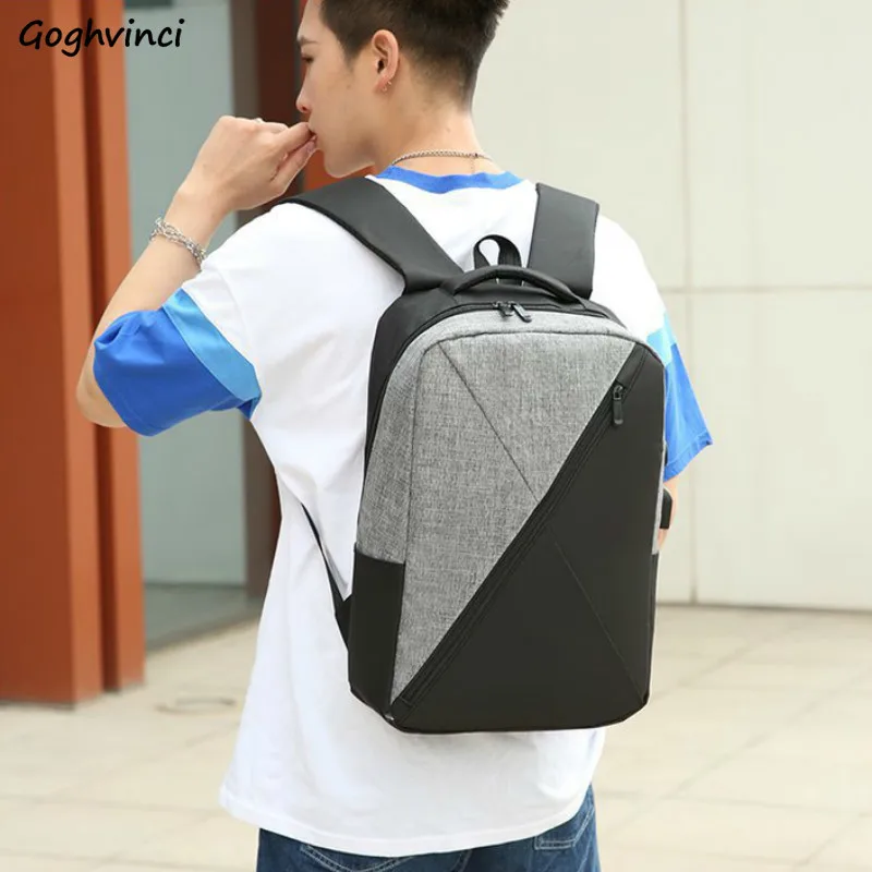 

Backpacks Unisex Multi-function Geometric Business Oxford Bags Korean Style Fashion Simple Travel Mochilas Big Capacity Laptop