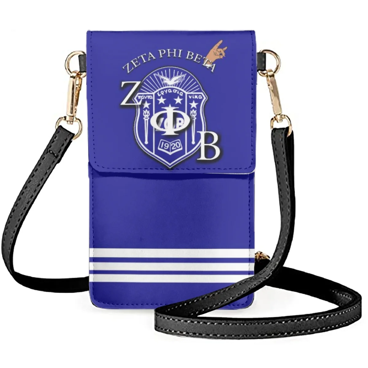 

Fashion Zeta Phi Beta Leather Shoulder Bag Simple and Practical Ladies Flip Phone Bags Crossbody Messengers Storage Organize Bag