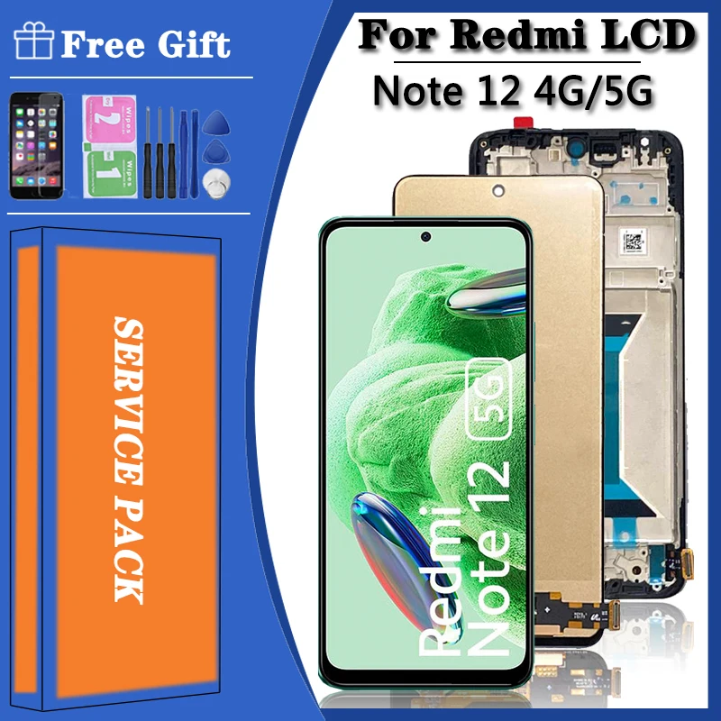 

Super AMOLED for Xiaomi Redmi Note 12 4G 23021RAAEG lcd display screen digitizer Assembly for Redmi Note12 5G 22111317 display