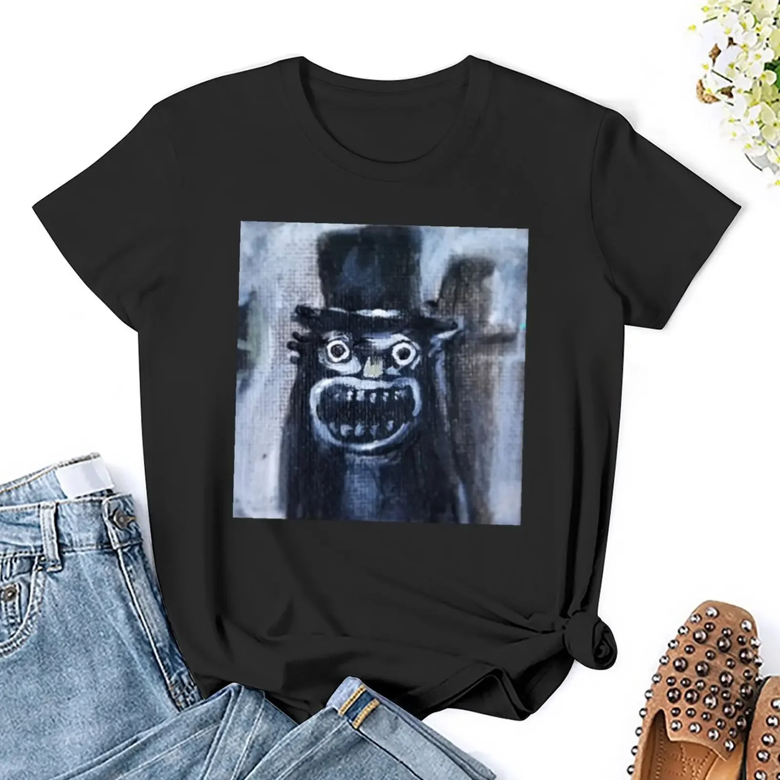 Футболка Babadook корейская модная женская милая футболка летняя одежда для женщин