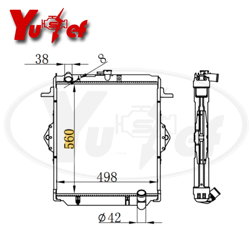 Алюминиевый радиатор для Toyota Landcruiser FZJ75 FZJ78 FZJ79 4.5L MT 48мм #   16400-66060 16400-66020 (art.: 3920db2a2df92) - 3920db2a2df92