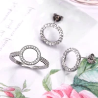 tengtengfit fashion luxury versatile dazzling circle gold color stud earrings for women teen wedding girl gift wholesale jewelry