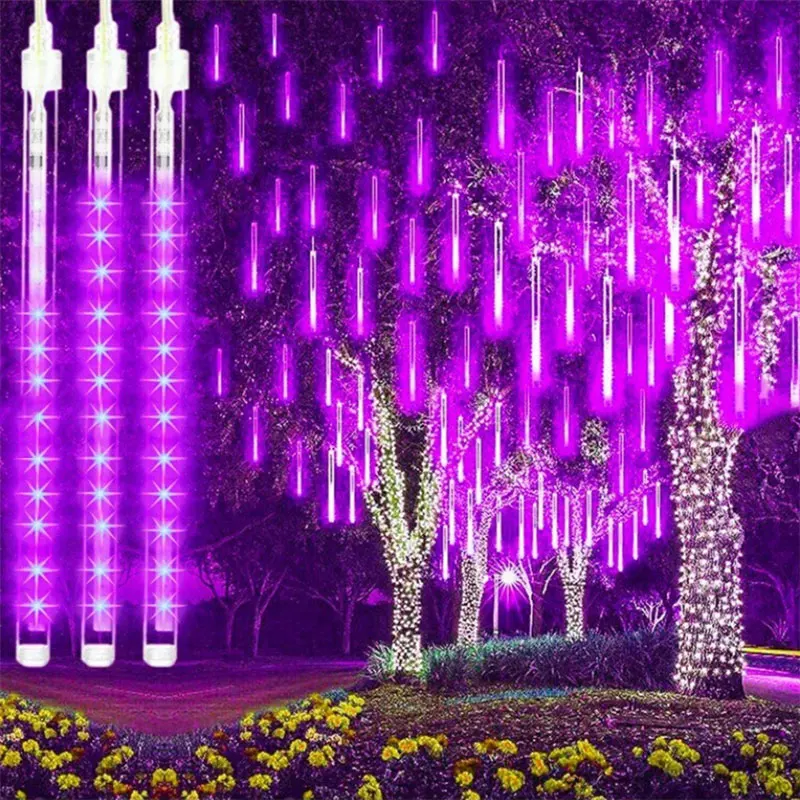 

8 Tubes Meteor Shower Rain Led Fairy String Lights Street Garlands Christmas Tree Decorations for Outdoor New Year Decor Navidad