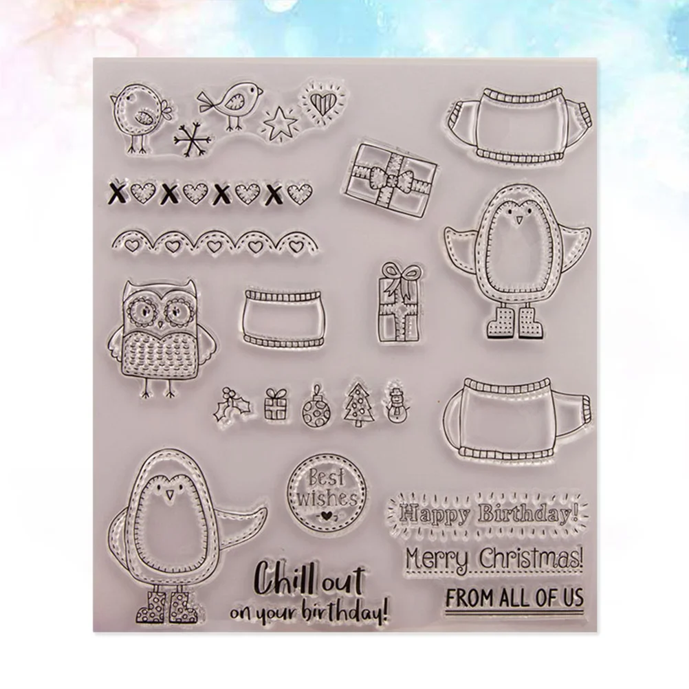 

1pc Rubber Stamps Transparent Christmas Themed Scrapbook Embossing for Diary Making Craft DIY Decoration