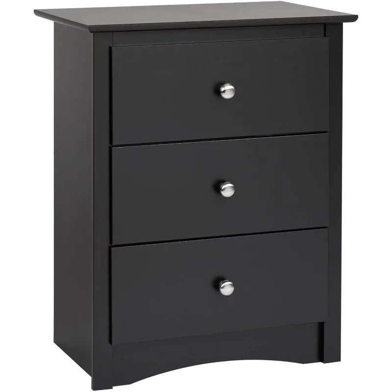 

Prepac Sonoma Modern 3 Drawer Tall Bedroom Nightstand Black 23 In. W X 16 In. D X 29 In. H Chest of Drawers for Bedroom