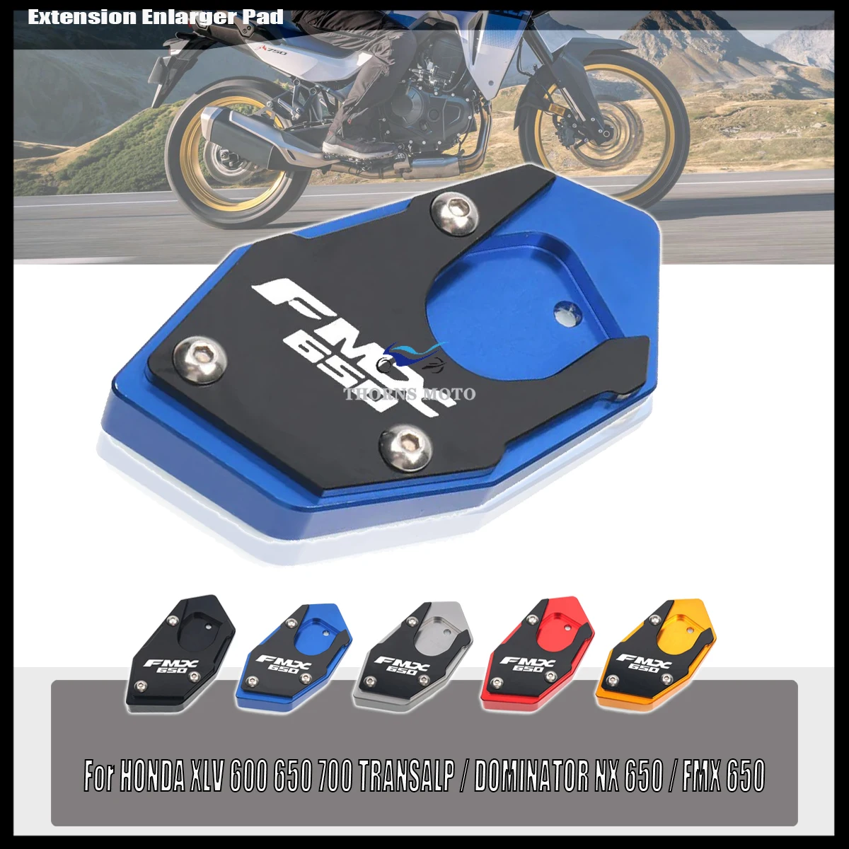 Фото Для HONDA XLV 600 650 700 TRANSALP/DOMINATOR NX650 FMX 650, подставка для ног, боковая подставка, удлинитель, опорная пластина, увеличенная подставка №2