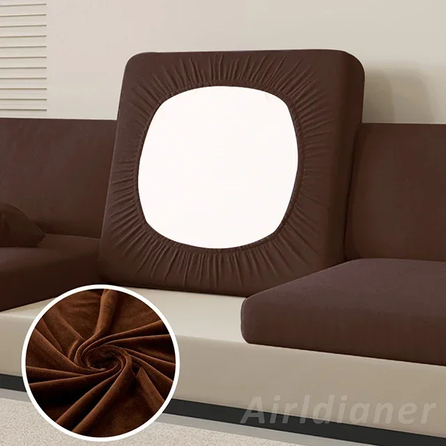 

ARMFAVER Velvet Sofa Seat Cushion Cover for Living Room Thick Plush Sofa Covers Stretch L Shape Corner Armchair Sofa Slipcover