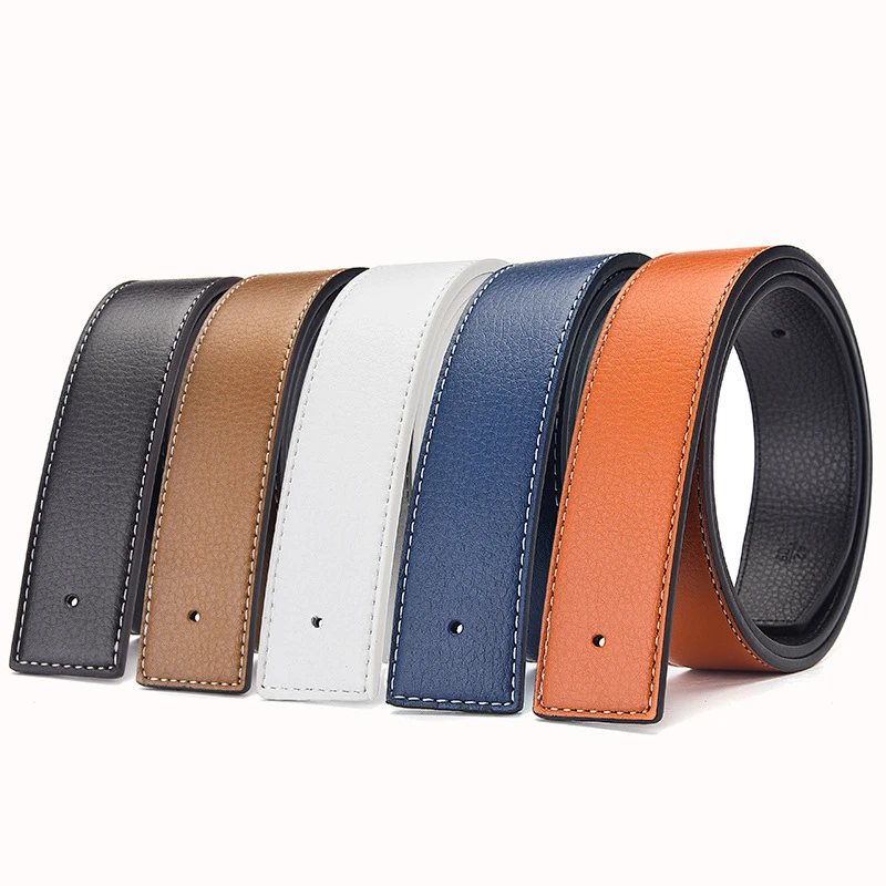 

New Luxury Brand H Belts for Men High Quality Male Strap Genuine Leather Waistband Ceinture Homme,No Buckle 3.8cm 3cm width Belt