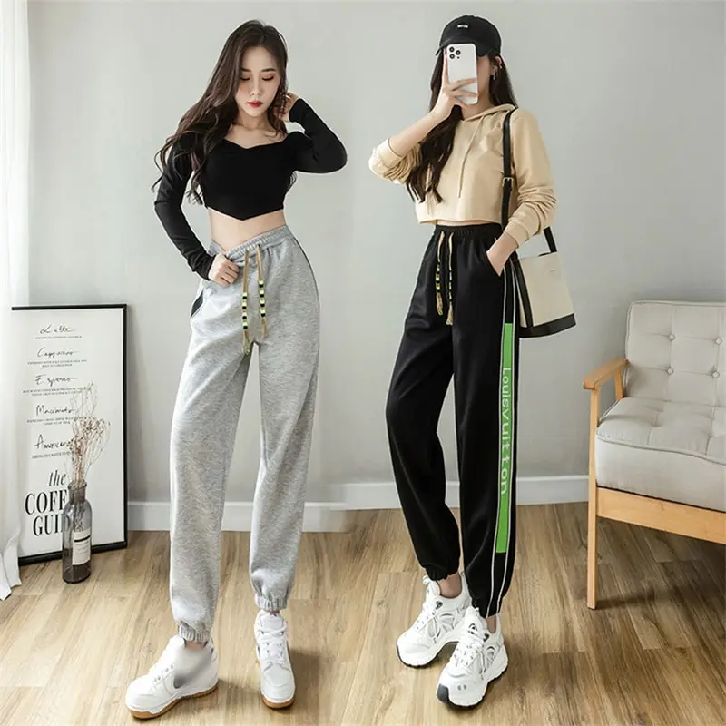

Women Sports Pants Gray Fleece Sweatpants For 2022 Autumn Winter Baggyblack Trouser Female Joggers Gym Fitness Yoga Pants