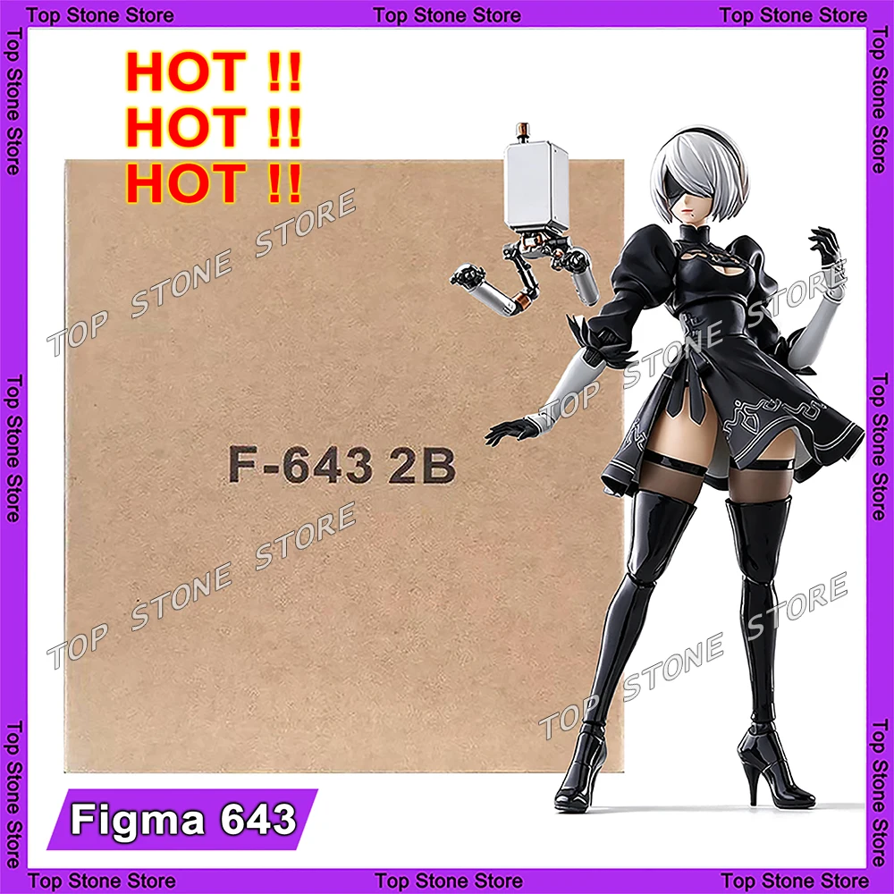 Фото Figma # Фигурка Yorha 2B (643) из ПВХ, подвижная коллекционная модель, игрушка-кукла, настольное украшение, аниме-фигурка Yorha 2B, праздничный подарок №1