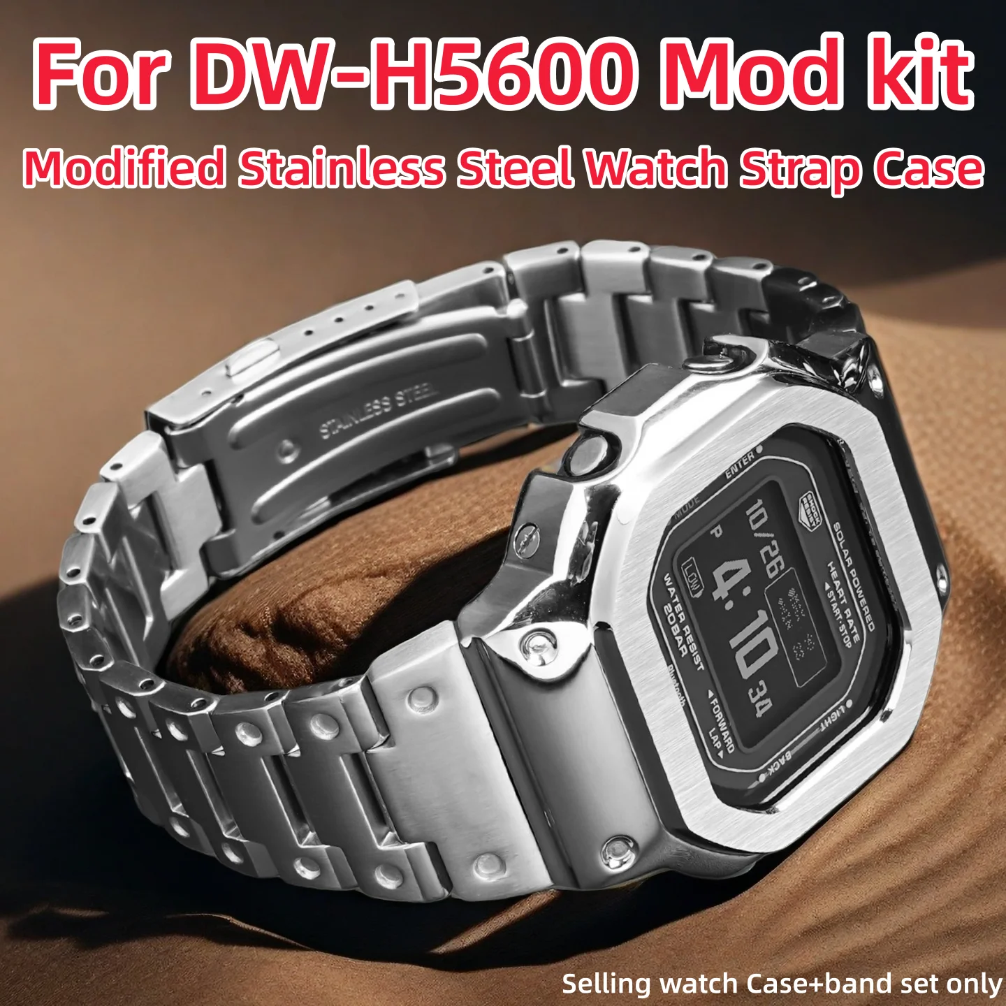 Фото Модифицированный ремешок для часов, безель для G-SHOCK Casio DW-H5600 DWH5600, корпус из твердой нержавеющей стали, ремешок для часов, аксессуары-цепочка с инструментами №1