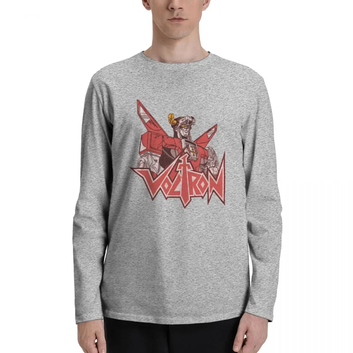 Футболка Voltron с длинным рукавом изображением робота Лев выцветающего золотого
