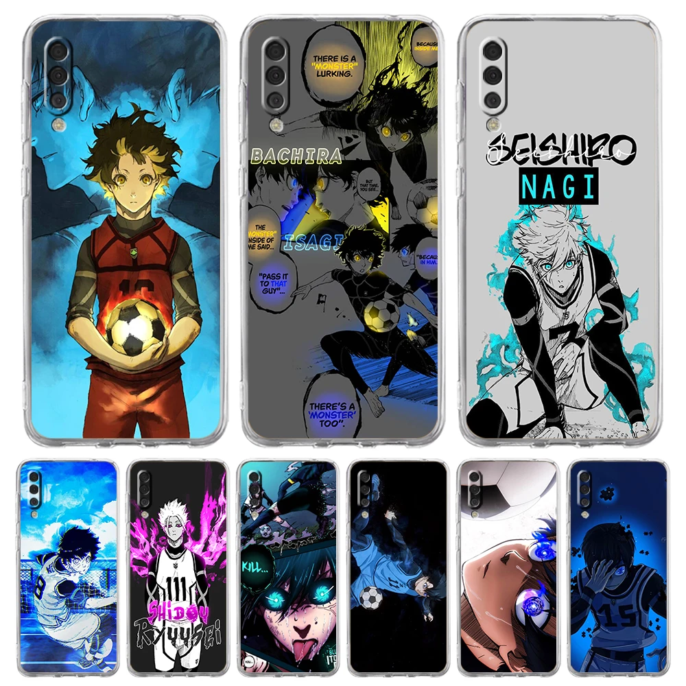 

Blue Lock Anime Phone Case for Samsung Galaxy A12 A22 A10 A20 A30 A40 A50 A52 A02 A03S Transparent Shockproof Soft TPU Shell Bag
