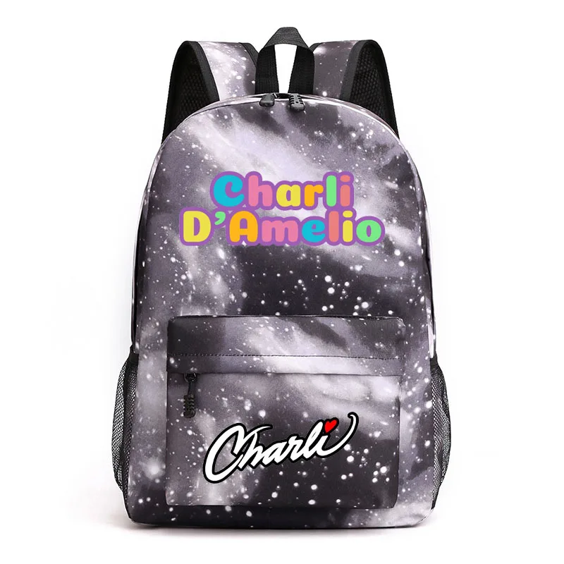 Молодежные школьные сумки в стиле хип-хоп Charli Dɺmelio рюкзаки для ноутбуков