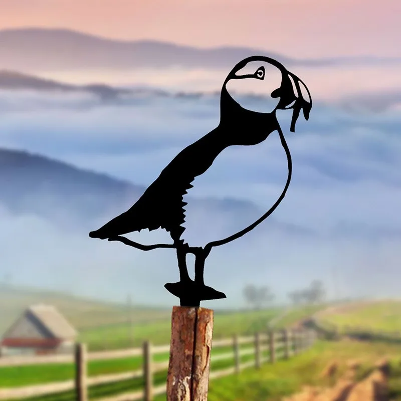 Woodpecker Metal Art Bird Statues Outdoor Garden Backyard Branch Animal Decoration Simulation Silhouettes Ornament | Дом и сад