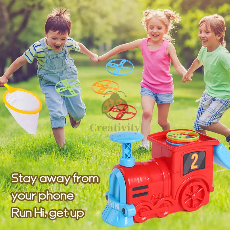 

Outdoor Fun Sports UFO Foot Press Type Ejection Rocket & Train Flying Saucer Bamboo Dragonfly Children's Parent-Child Toys