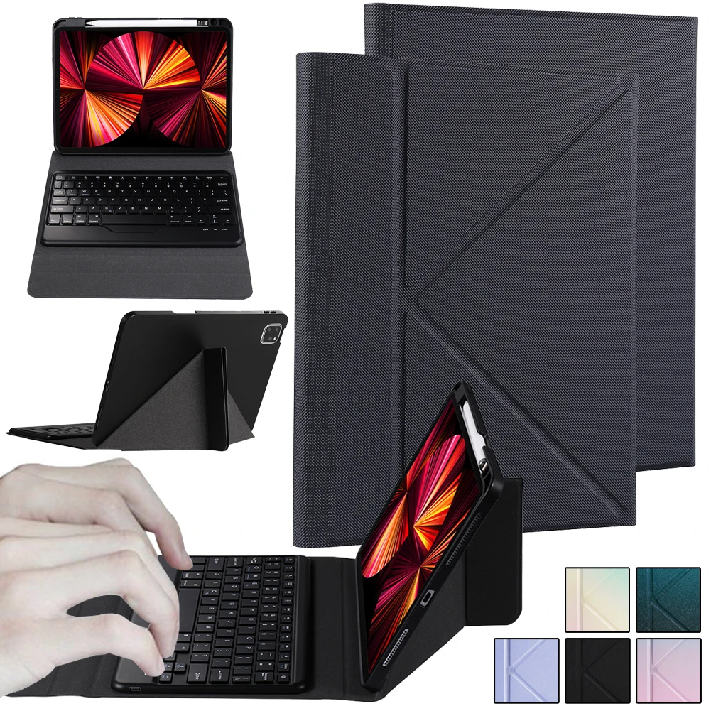 

Bluetooth Keyboard Case for iPad Pro 11 2021 2020 2018 Flat Flip Shockproof Tablet Shell Cover for iPad Air 4 10.9 2020 Funda
