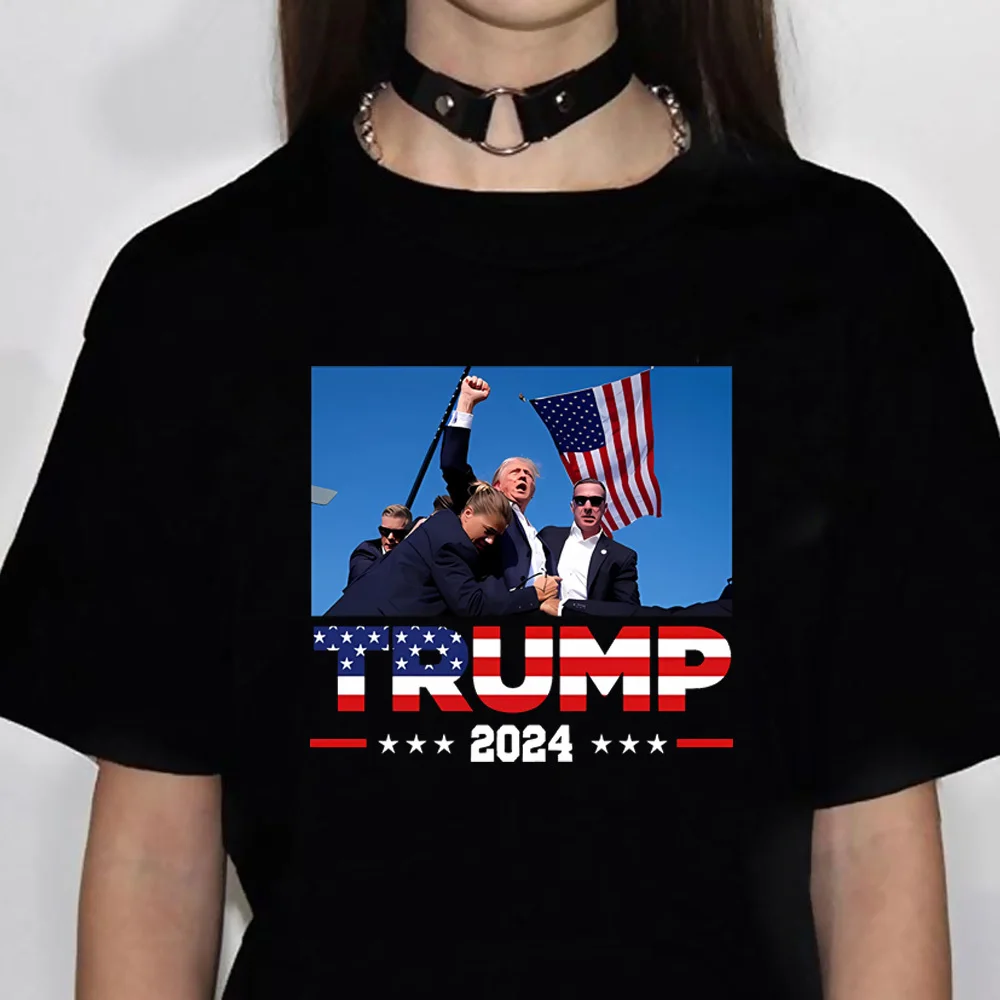 Donald Trump top tees girl hip hop Digital Psychedelic Y2k korean clothes t-shirt harajuku Graphic 2000s