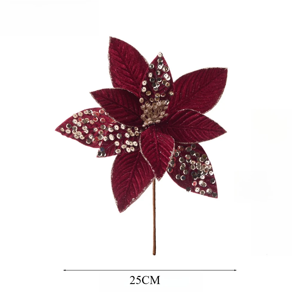 

Искусственный красный пластиковый рождественский цветок