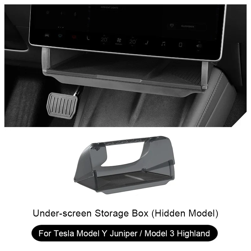 

Для Tesla Model Y Juniper, скрытый ящик для хранения под экраном, модель 3/Y 2021-2025, органайзер за экраном, центральная консоль для хранения