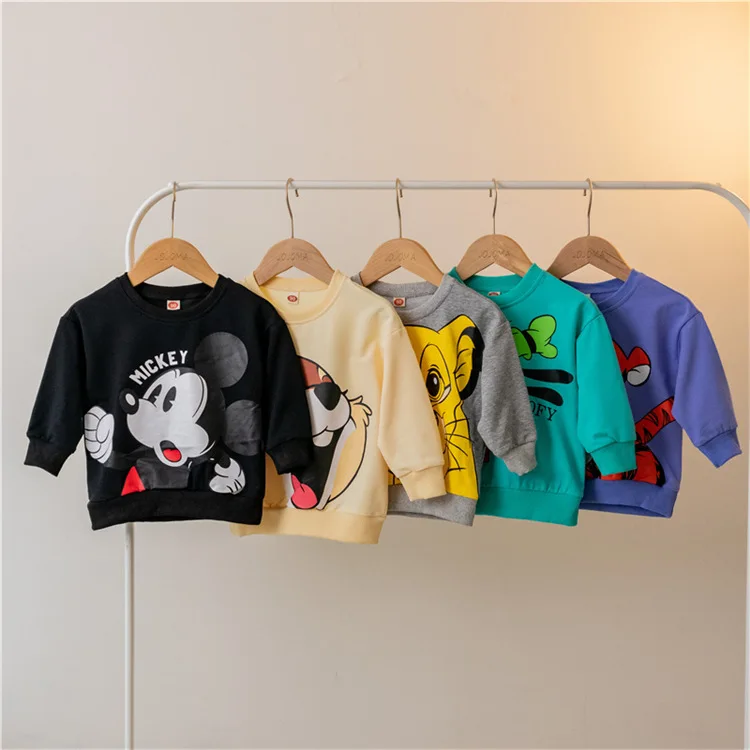 

Kids Shirts T-Shirt for Children's Baby Boys Girls T-shirt Cartoon Mickey Duck Spring Autumn Long-sleeve Tee Children Clothing