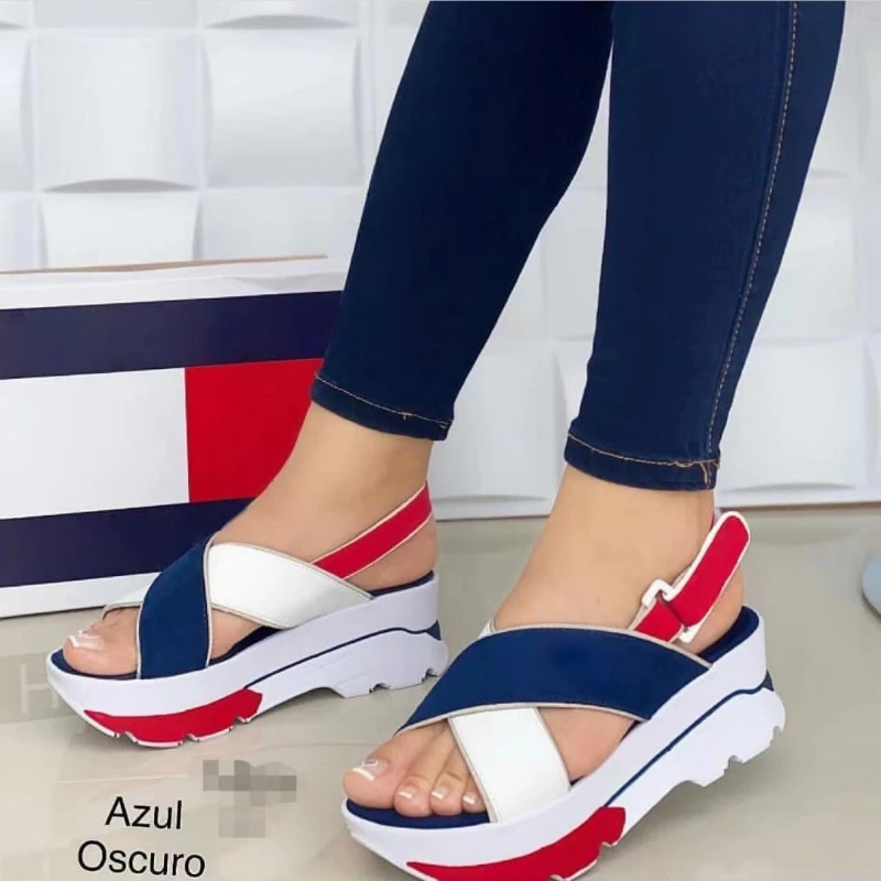 

Сандалии женские в римском стиле, модная Уличная обувь на платформе, пляжная обувь, большие размеры 35-43, лето