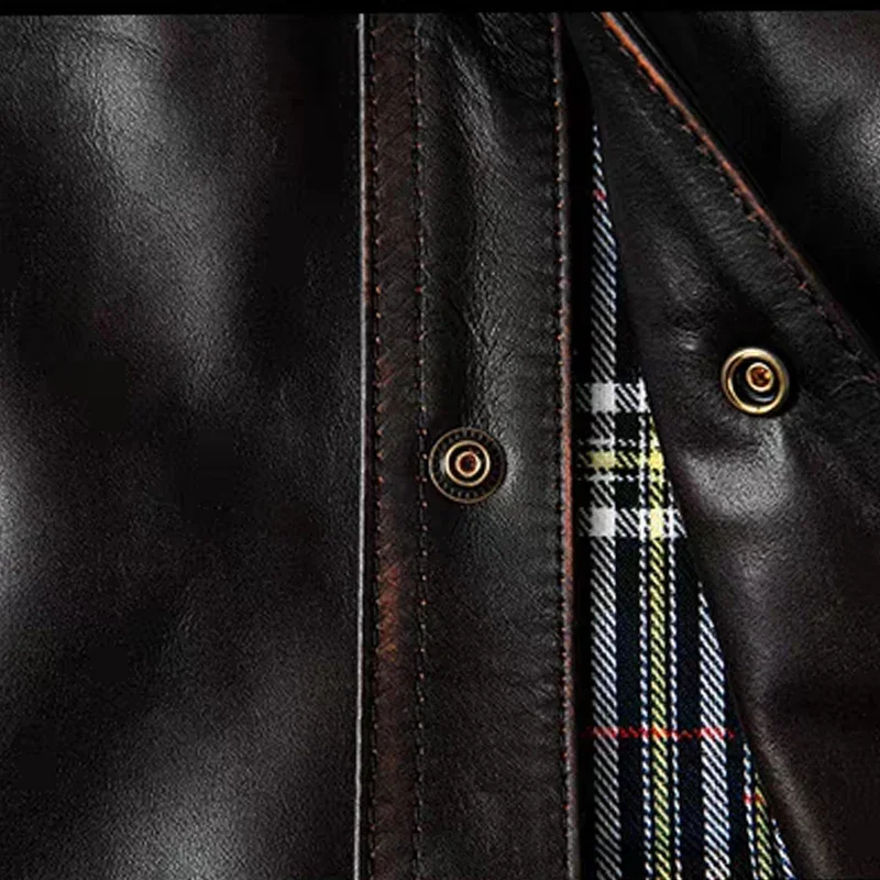 Чайная сердцевина первый слой конская кожа ручная работа куртка из натуральной