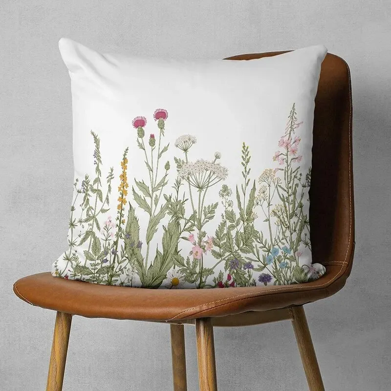 

Чехол для подушки с цветочным рисунком, полиэстер