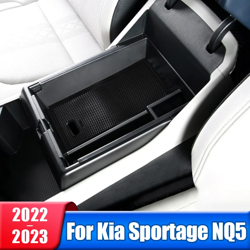 

Car Armrest Storage Box Center Console Organizer Containers For Kia Sportage NQ5 2022 2023 Sportage Hybrid GT Line Accessories