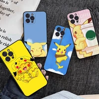 bandai cartoon pokemon pikachu phone case for iphone 11 12 13 mini pro xs max 8 7 6 6s plus x 5s se 2020 xr case
