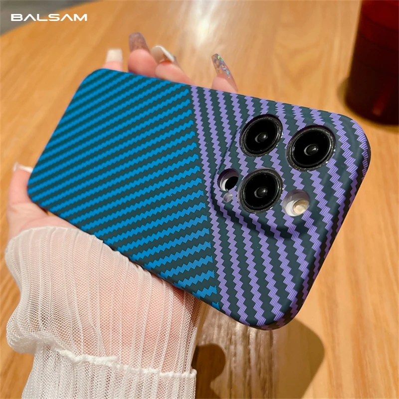 Ультратонкий матовый жесткий чехол из углеродного волокна для iPhone 16 15 14 13 12 11 Pro Max