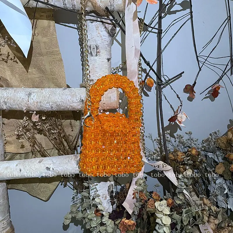 Сумка через плечо с зелеными бусинами ручной работы Женская сумочка модная сумка